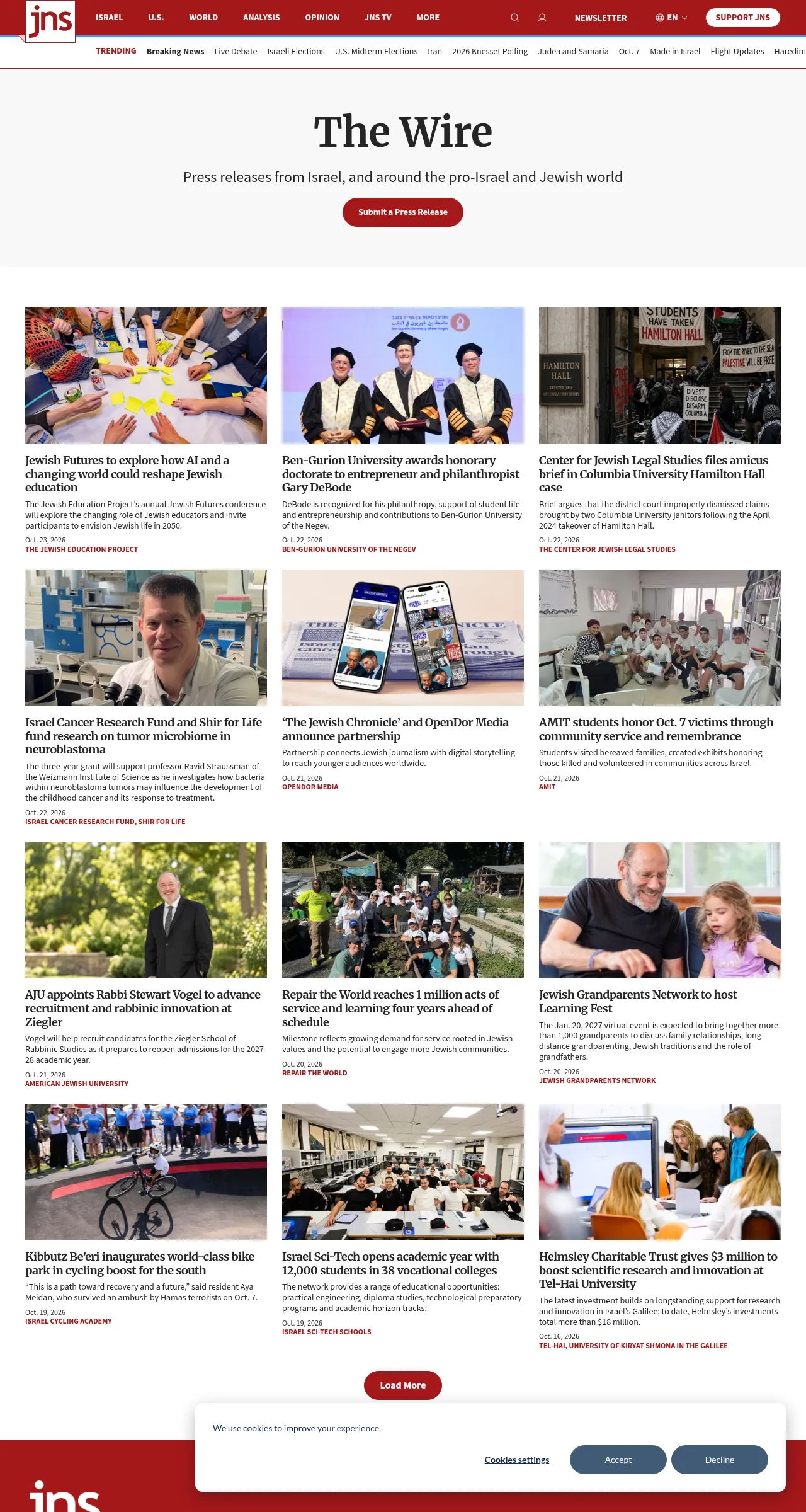 Screenshot of the source for: News sites often repeat the group’s press releases